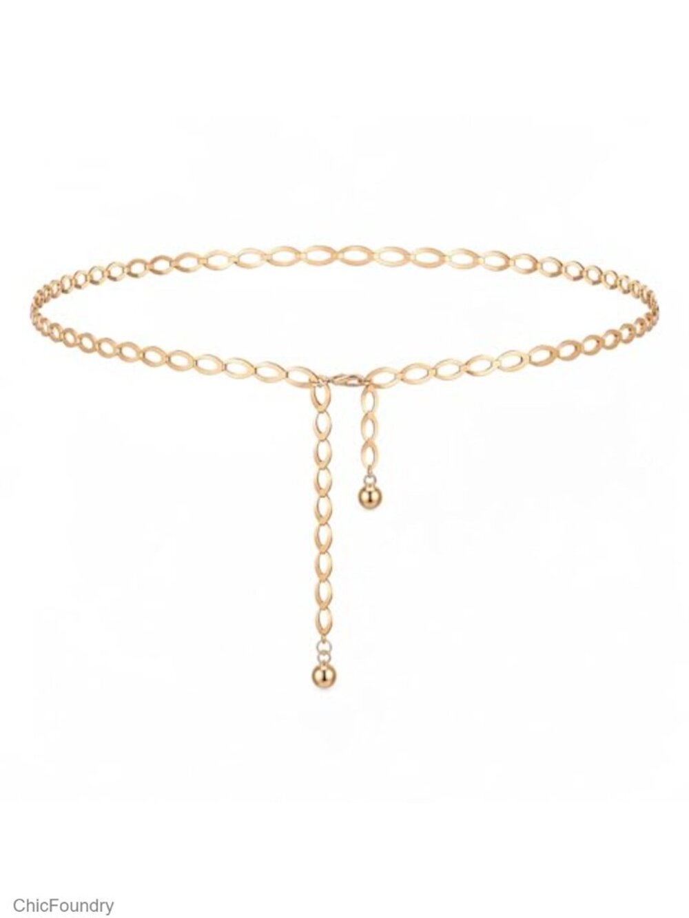 Adjustable Gold Waist Chain for Women, Hollow Link Belly Chain, Dresses Jeans